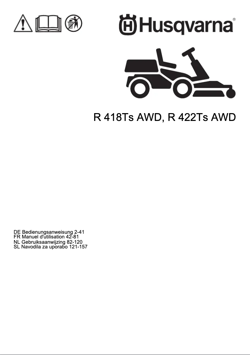 Page n°1 - Manuel utilisateur Husqvarna R 422Ts AWD
