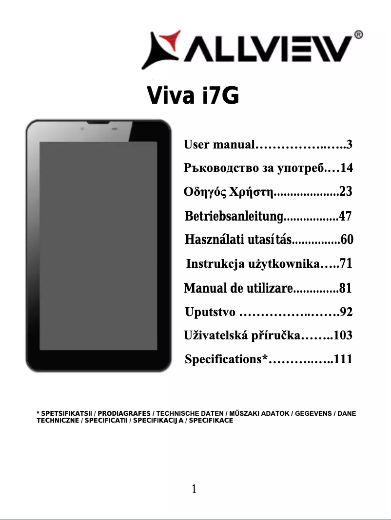 Page n°1 - Manuel utilisateur Allview Viva i7G