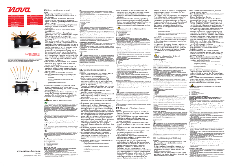 Page n°1 - Manuel utilisateur Nova Bamboo Fondue 173020