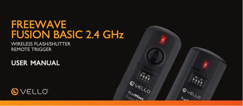 Page 1 de la notice Manuel utilisateur Vello FreeWave Fusion Basic 2.4 GHz