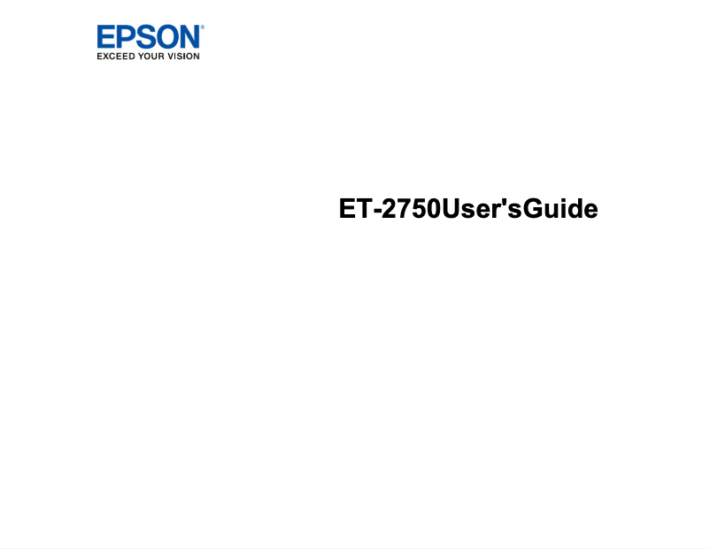 Page 1 de la notice Manuel utilisateur Epson EcoTank ET-2750 Unlimited