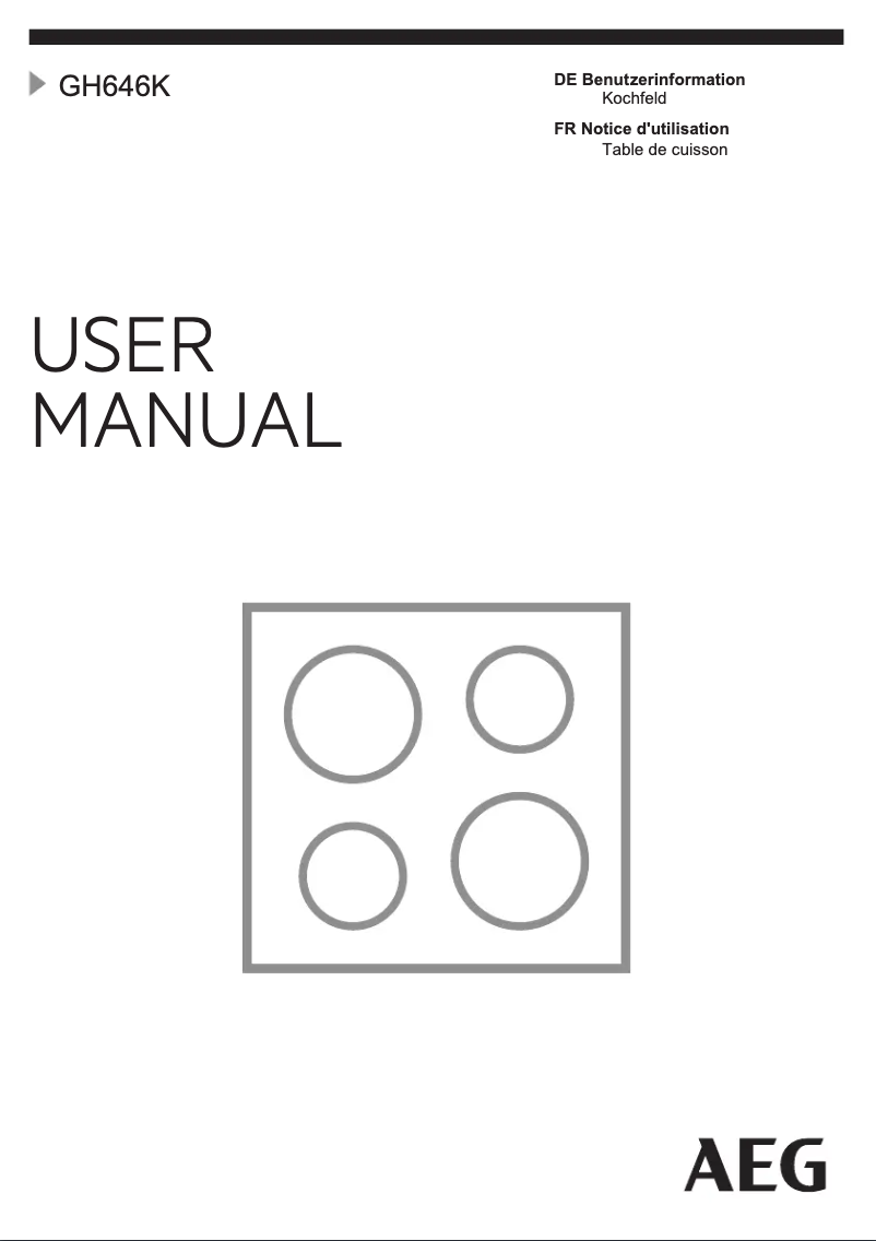 Page n°1 - Manuel utilisateur AEG GH646K