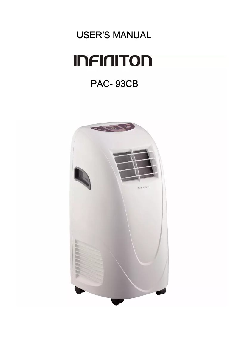 Page 1 de la notice Manuel utilisateur Infiniton PAC-93CB