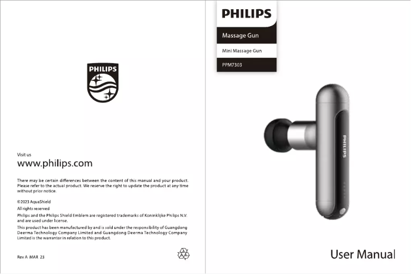 Page n°1 - Manuel utilisateur Philips PPM7303