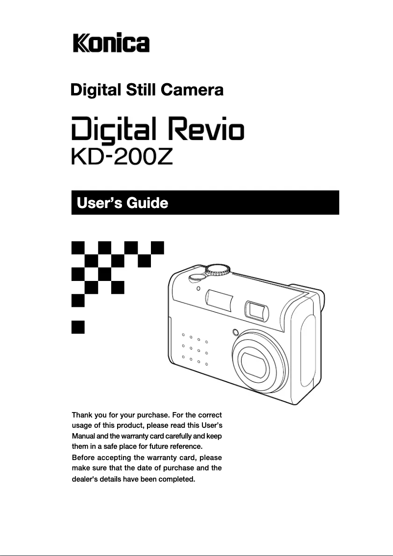 Page n°1 - Manuel utilisateur Konica Minolta Digital Revio KD-200Z