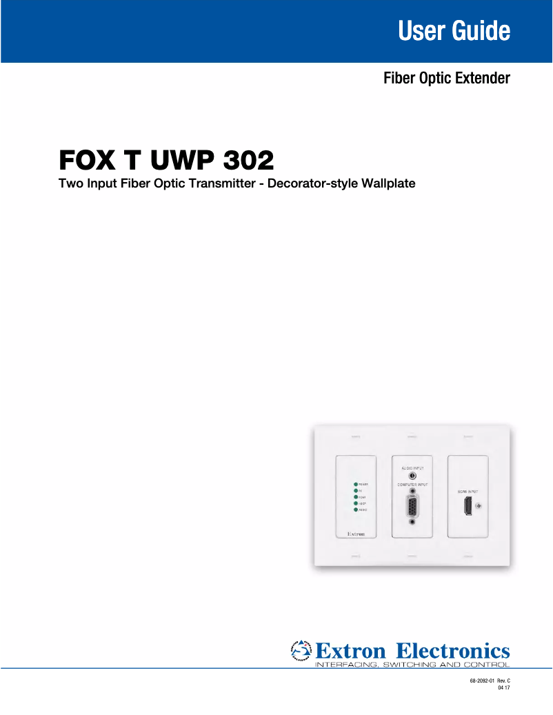 Page 1 de la notice Manuel utilisateur Extron FOX T UWP 302 SM