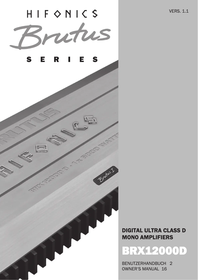 Page 1 de la notice Manuel utilisateur Hifonics Brutus BRX12000D