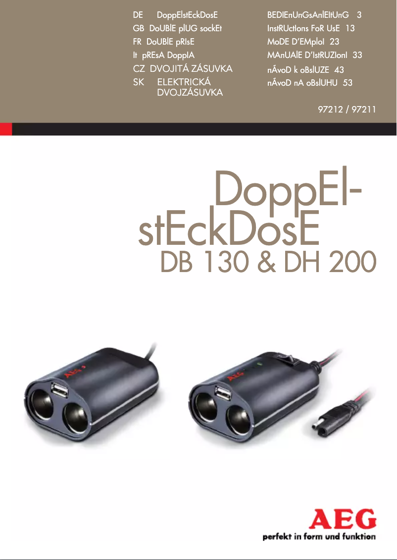 Image de la première page du manuel de l'appareil DB 130