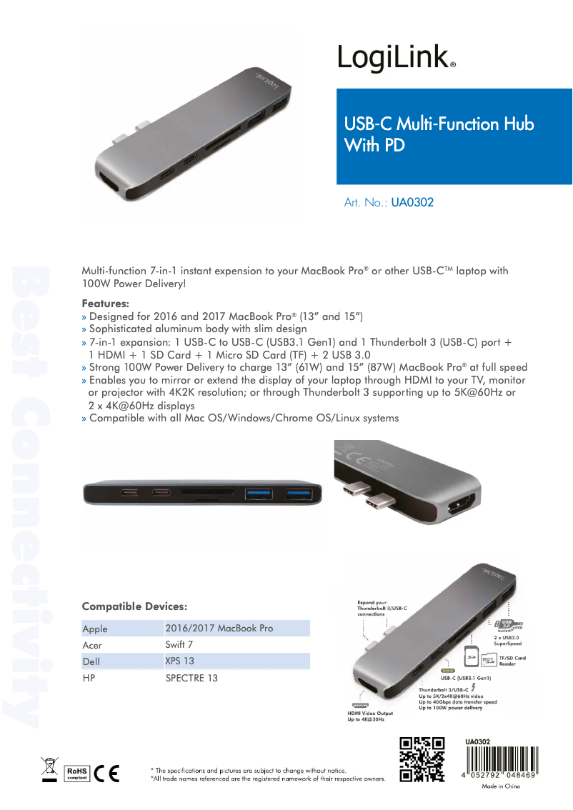 Page 1 de la notice Manuel utilisateur LogiLink UA0302