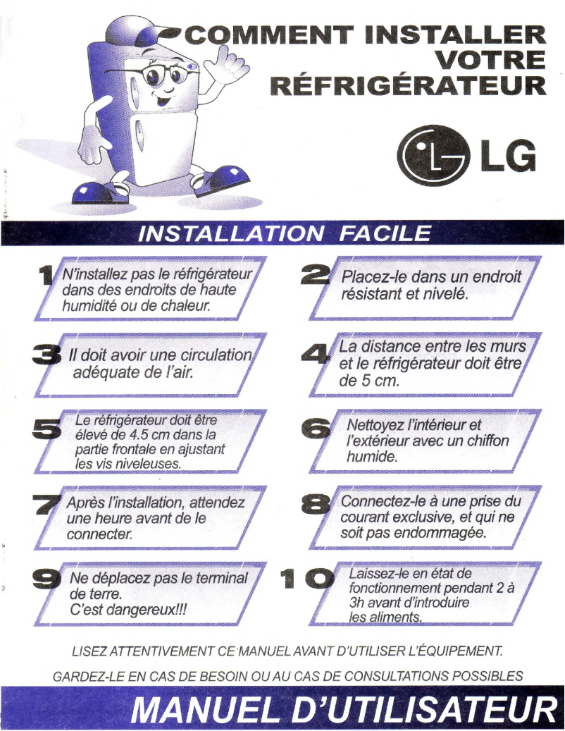 Page 1 de la notice Manuel utilisateur LG GR302R
