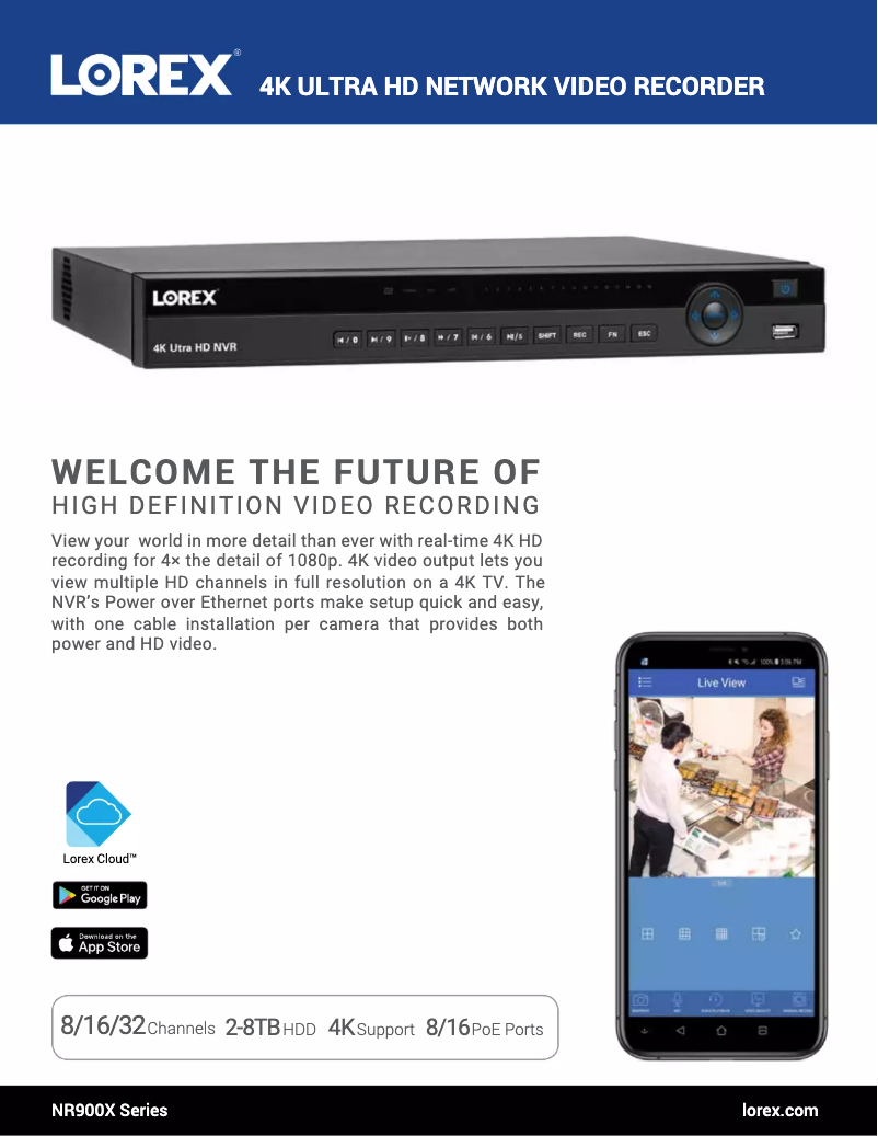 Page n°1 - Fiche technique Lorex NR900X