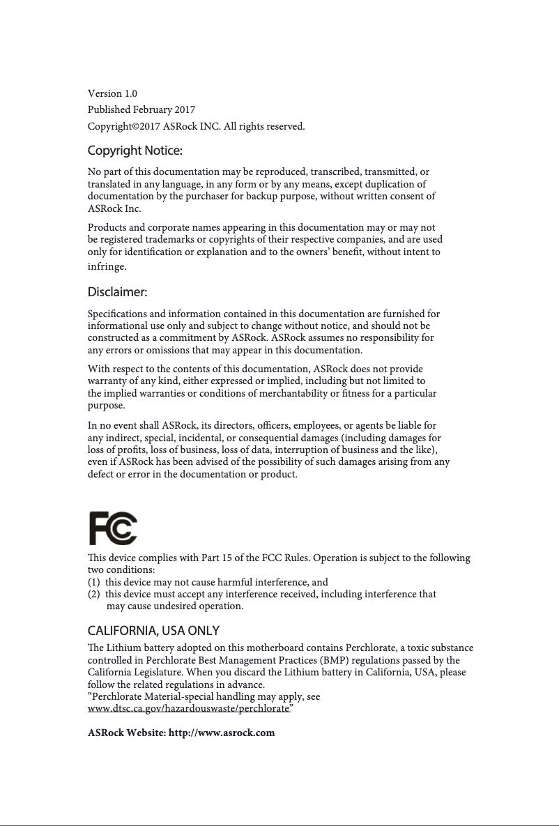 Page n°1 - Manuel utilisateur Asrock A320M-HDV