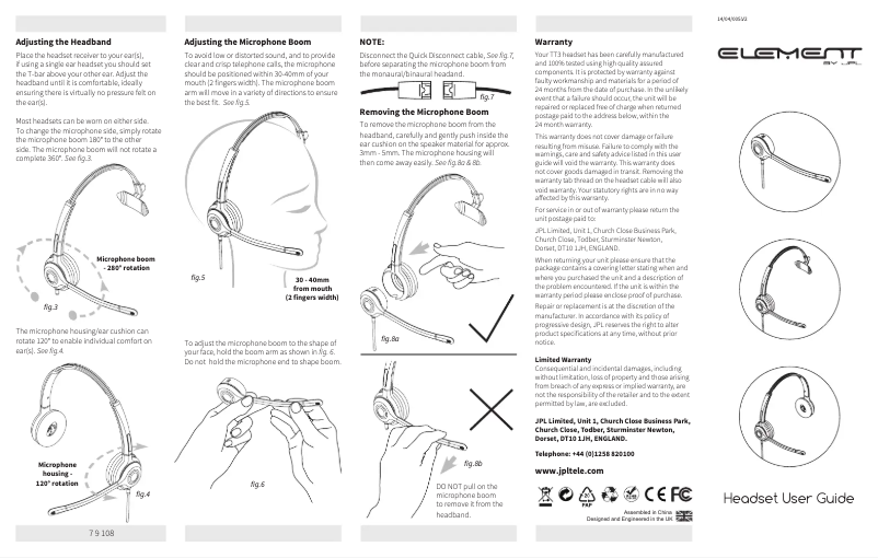 Image de la première page du manuel de l'appareil Element TT3-AVANT-B