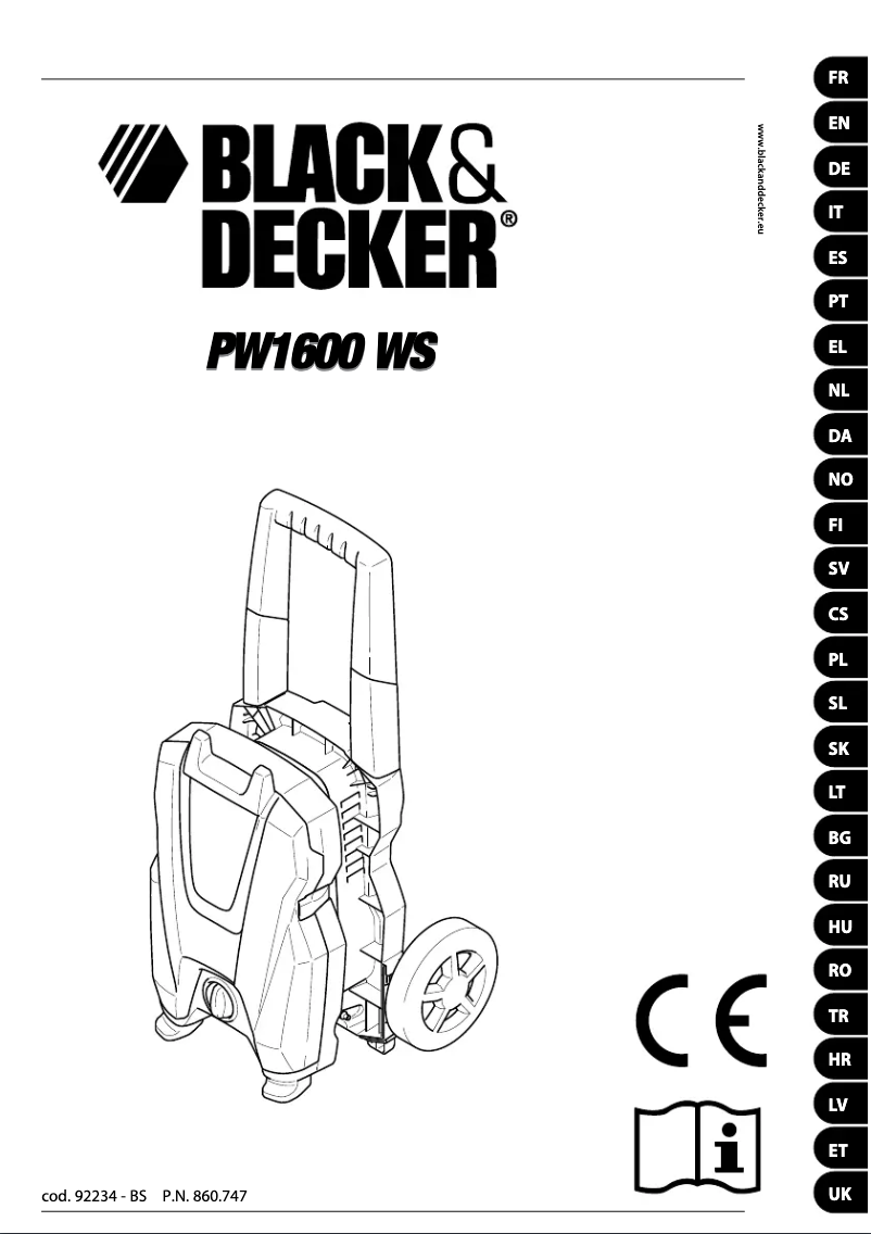 Page 1 de la notice Manuel utilisateur Black & Decker PW1600 WS