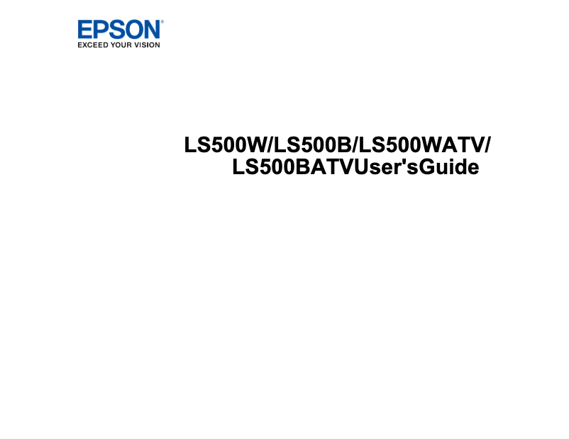 Imagen de la primera página del manual del dispositivo LS500W