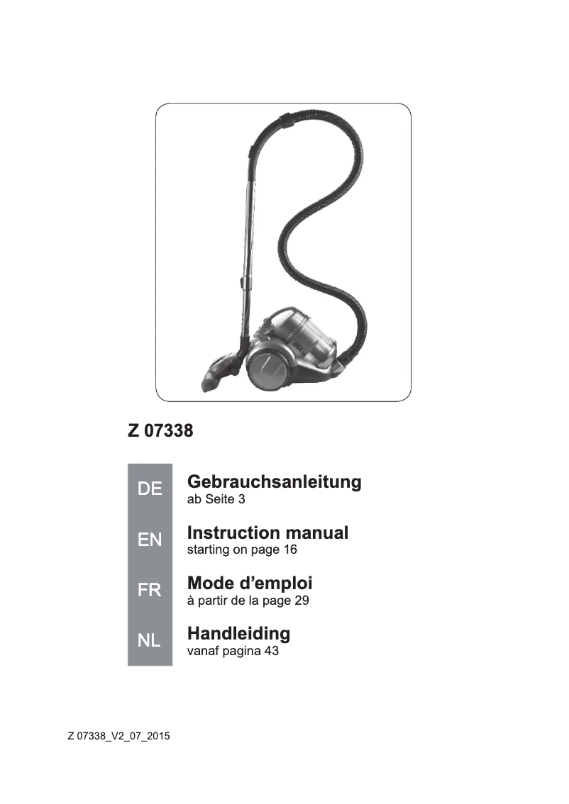 Page n°1 - Manuel utilisateur Cleanmaxx 07023