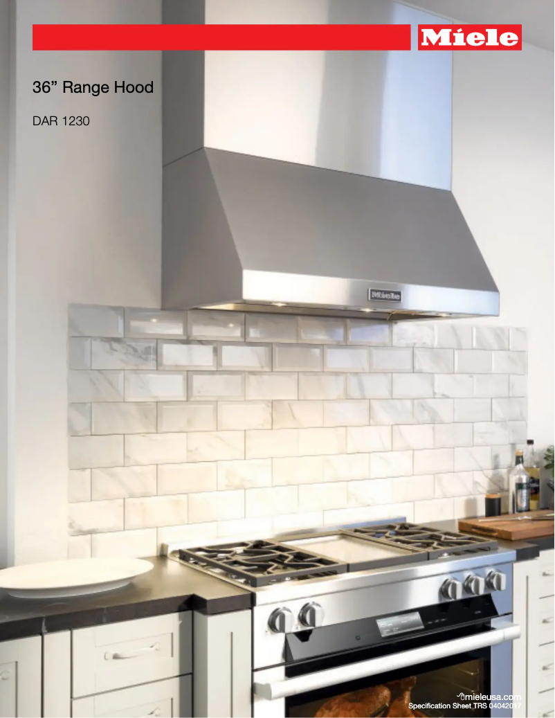 Page 1 de la notice Fiche technique Miele DAR 1230