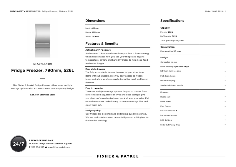 Image de la première page du manuel de l'appareil RF523MRDX1