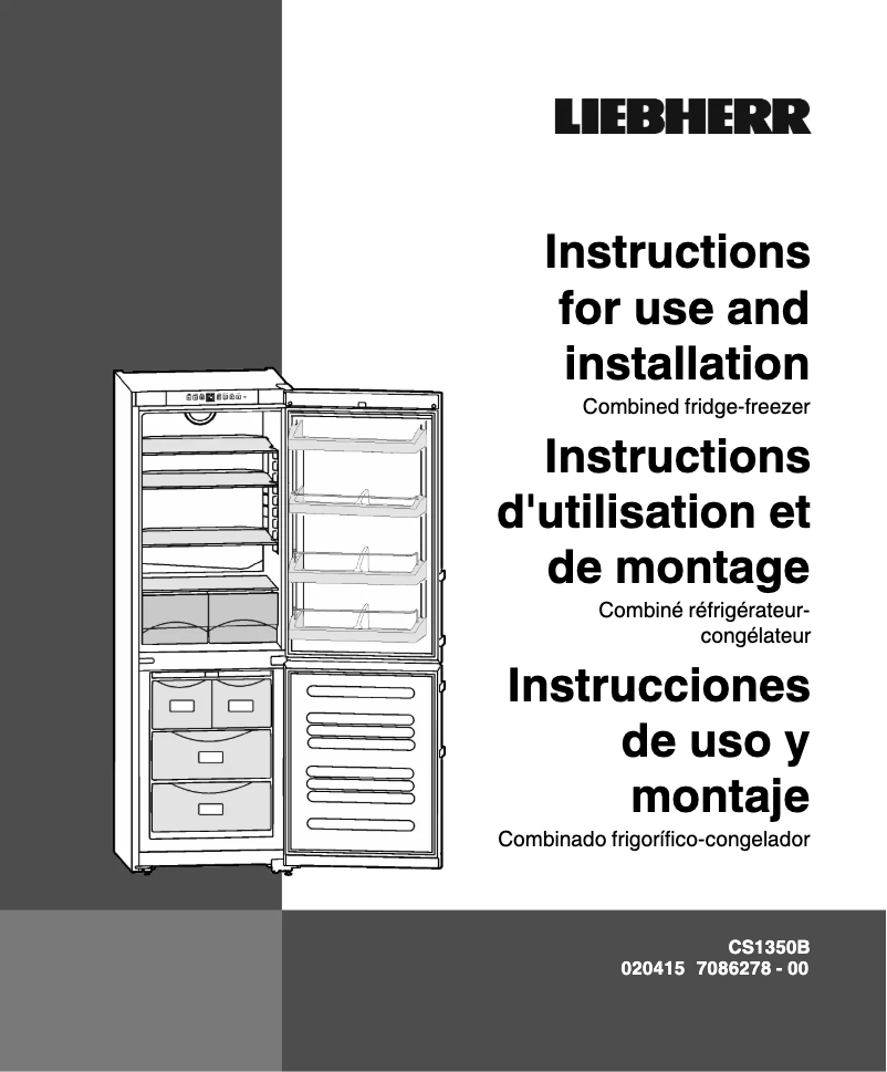 Page n°1 - Manuel utilisateur Liebherr CS 1350B