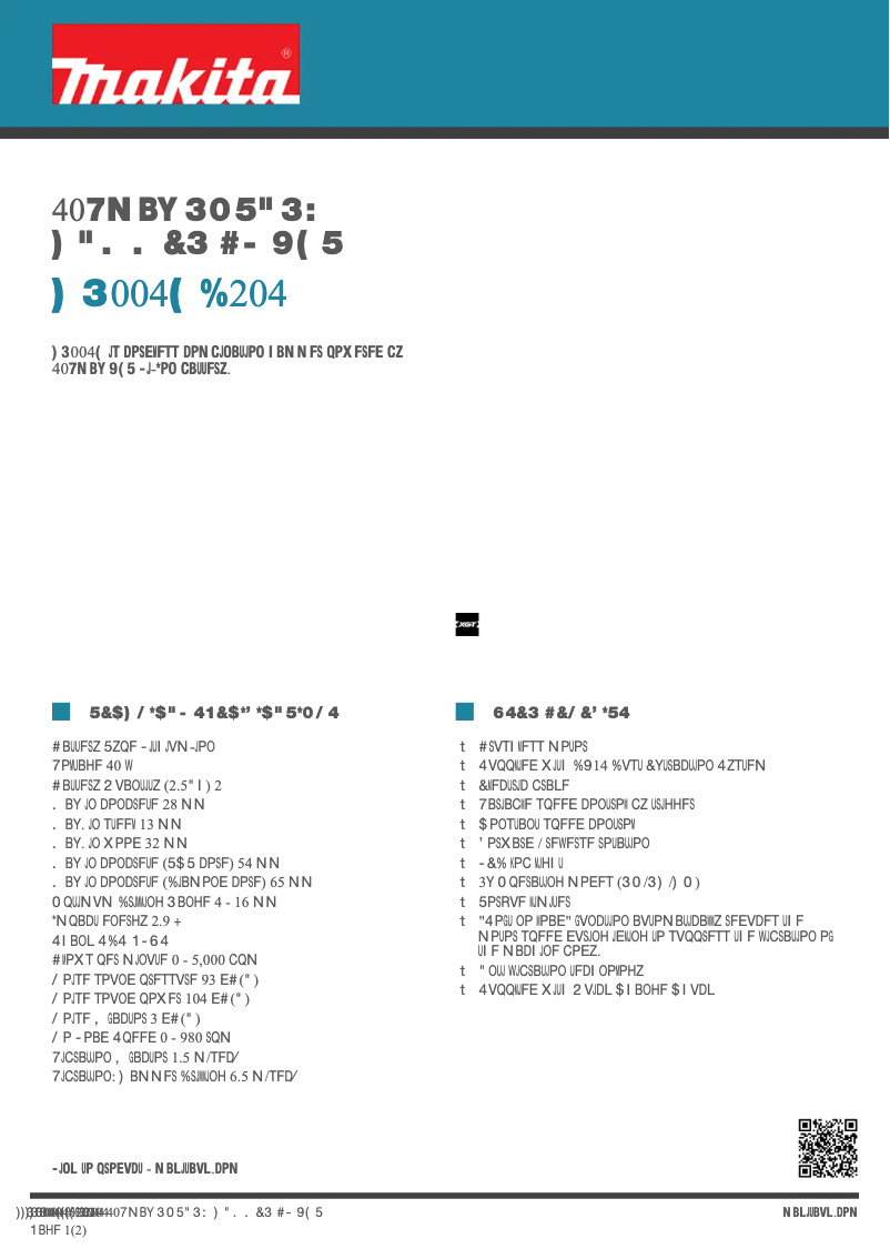 Page n°1 - Fiche technique Makita HR004GD204