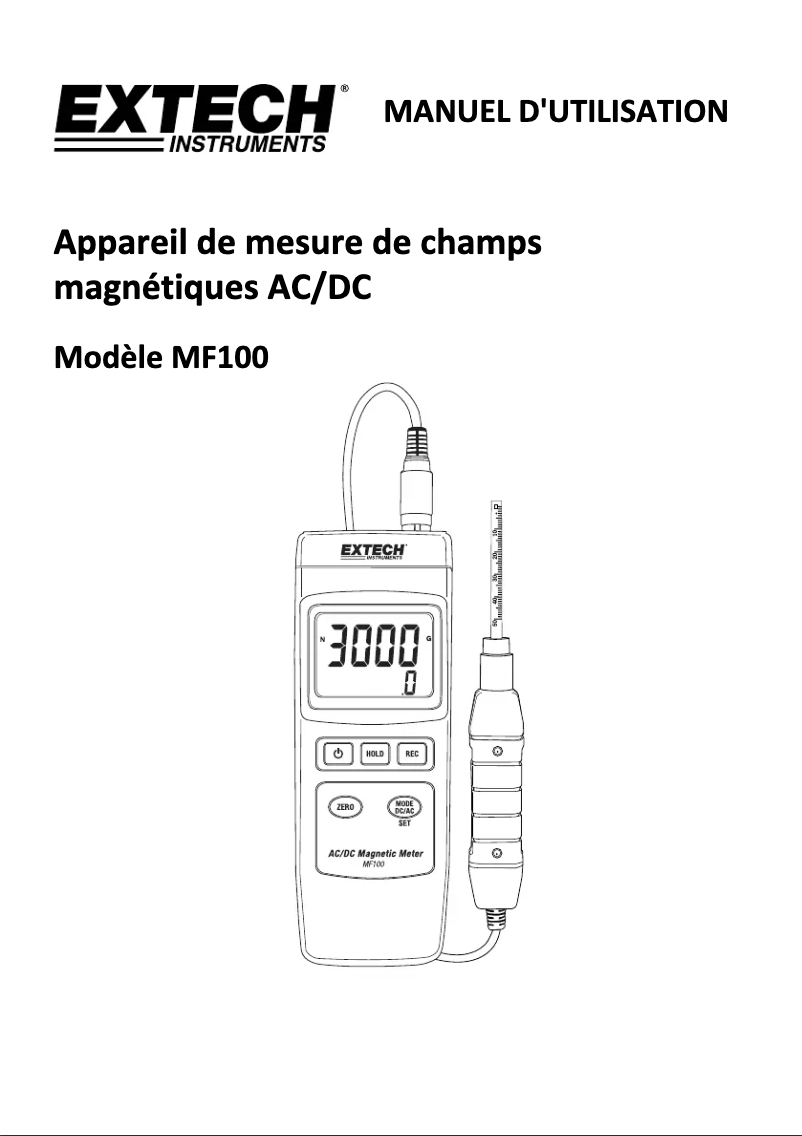 Page 1 de la notice Manuel utilisateur Extech MF100
