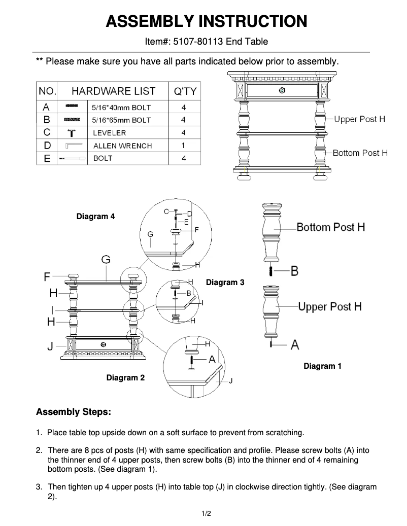 Page 1 de la notice Manuel utilisateur Hooker 5107-80113