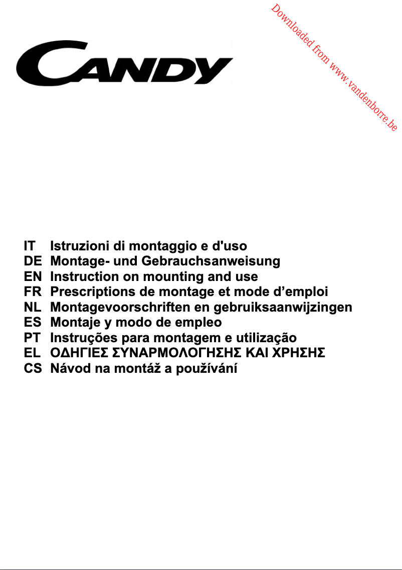 Page n°1 - Manuel utilisateur Candy CFT910/4SX