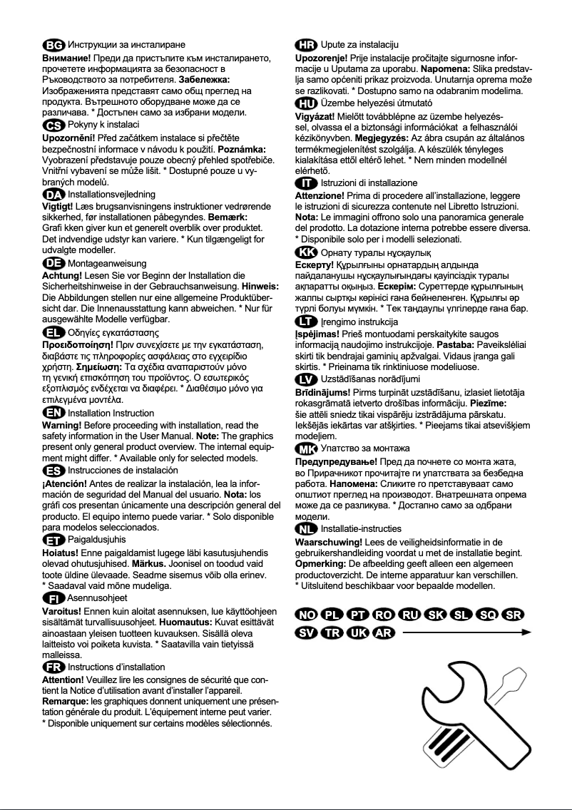 Page n°1 - Guide d'installation Electrolux ENT3LF31W1