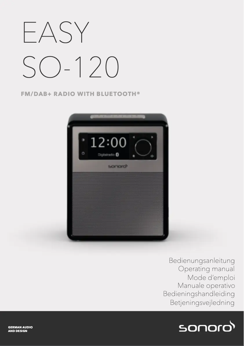 Página 1 del manual Manual de usuario Sonoro Easy SO-120