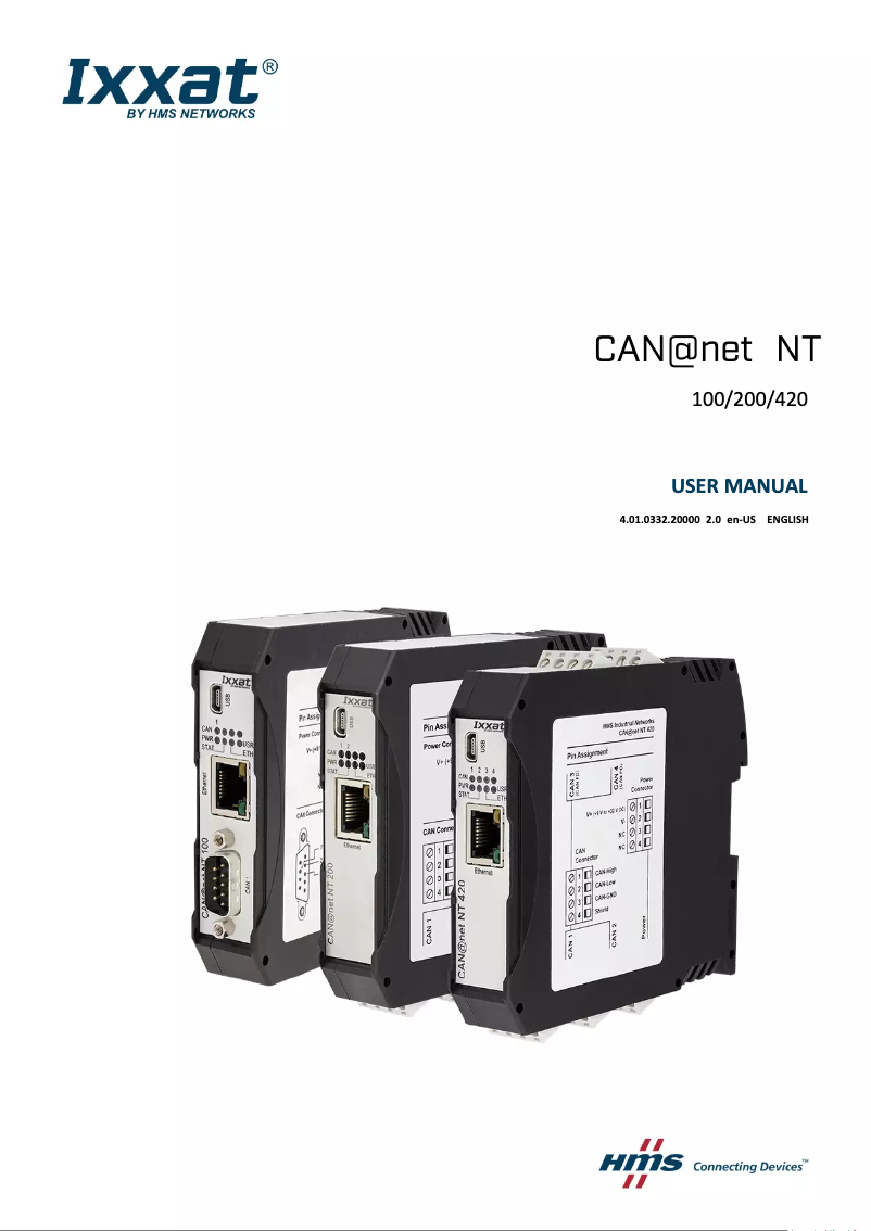 Page n°1 - Manuel utilisateur Ixxat CAN@net NT 100