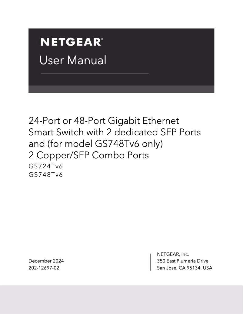 Page n°1 - Manuel utilisateur Netgear GS724Tv6