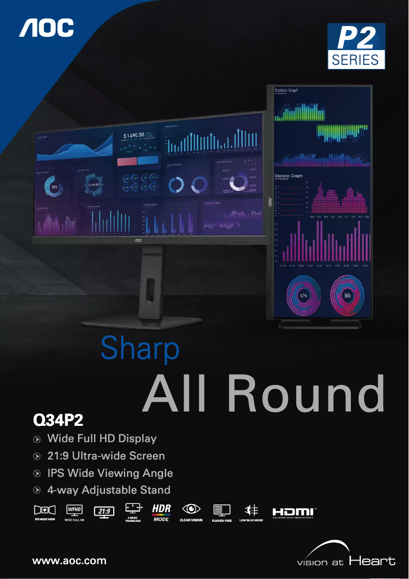 Page 1 de la notice Brochure AOC Q34P2