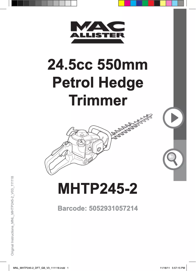 Page n°1 - Manuel utilisateur MacAllister MHTP245-2