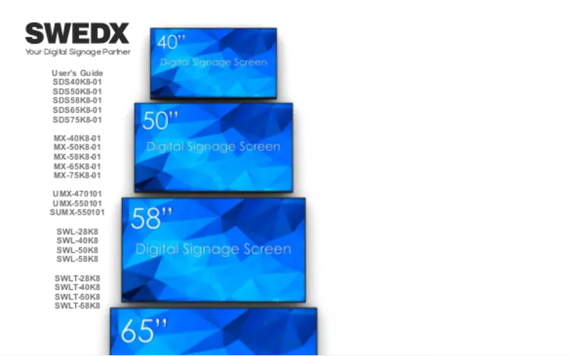 Page 1 de la notice Manuel utilisateur Swedx SWL-32K8-A1