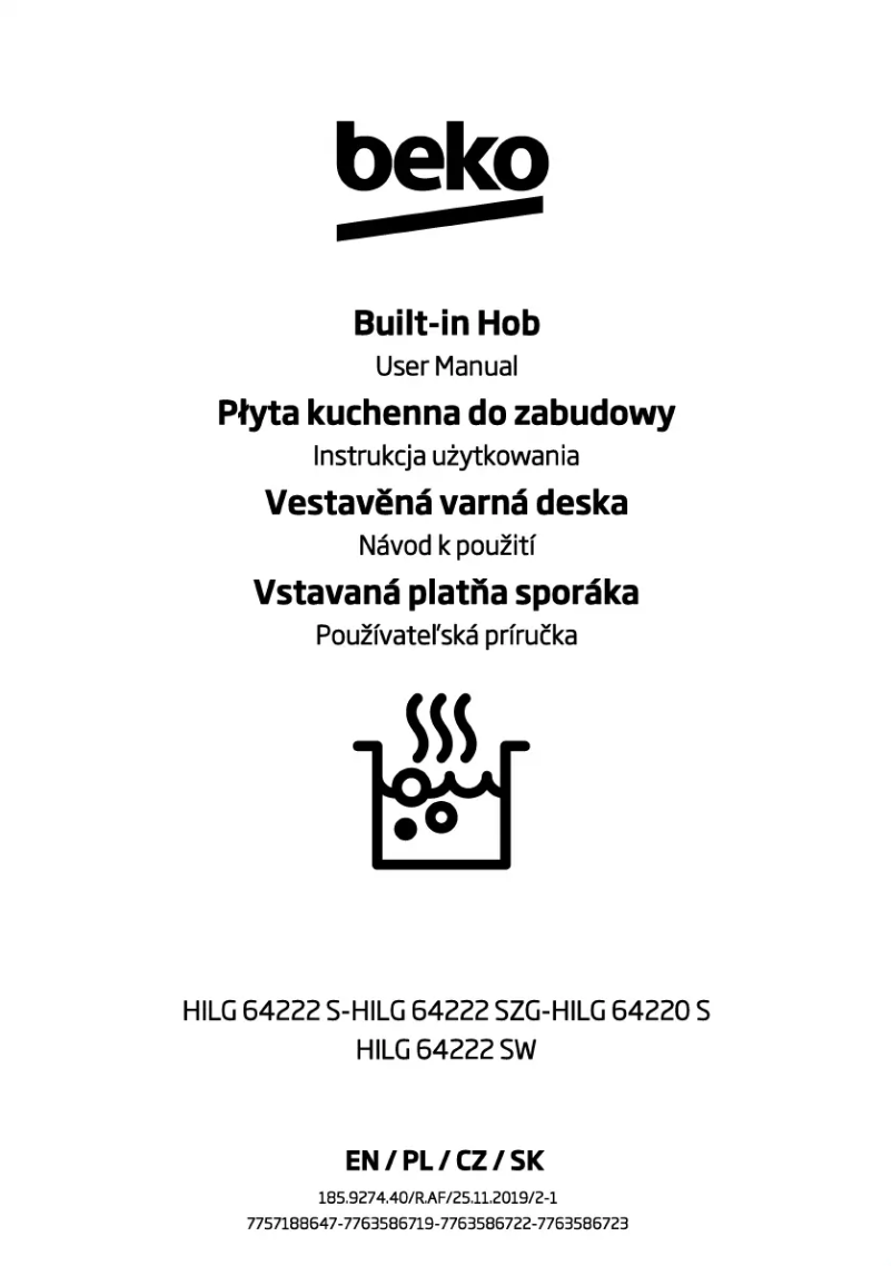 Page 1 de la notice Manuel utilisateur Beko HILG 64222 SZG