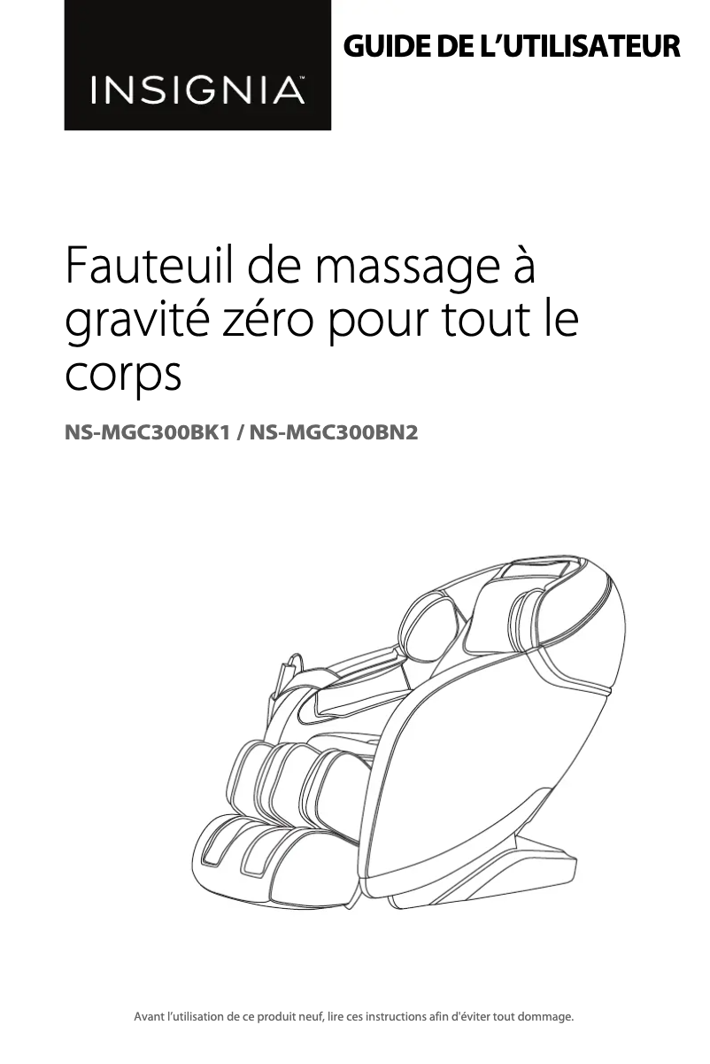 Page n°1 - Manuel utilisateur Insignia NS-MGC300BK1