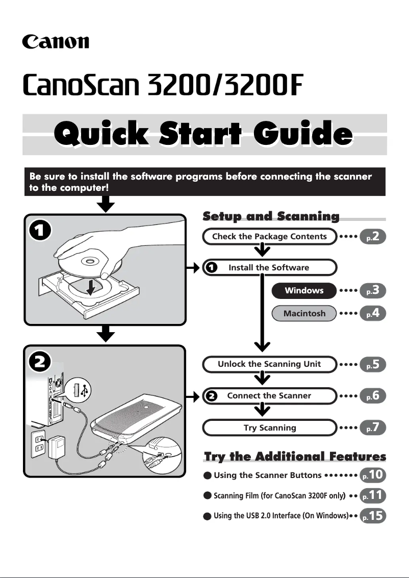 Page 1 de la notice Manuel utilisateur Canon CanoScan 3200F