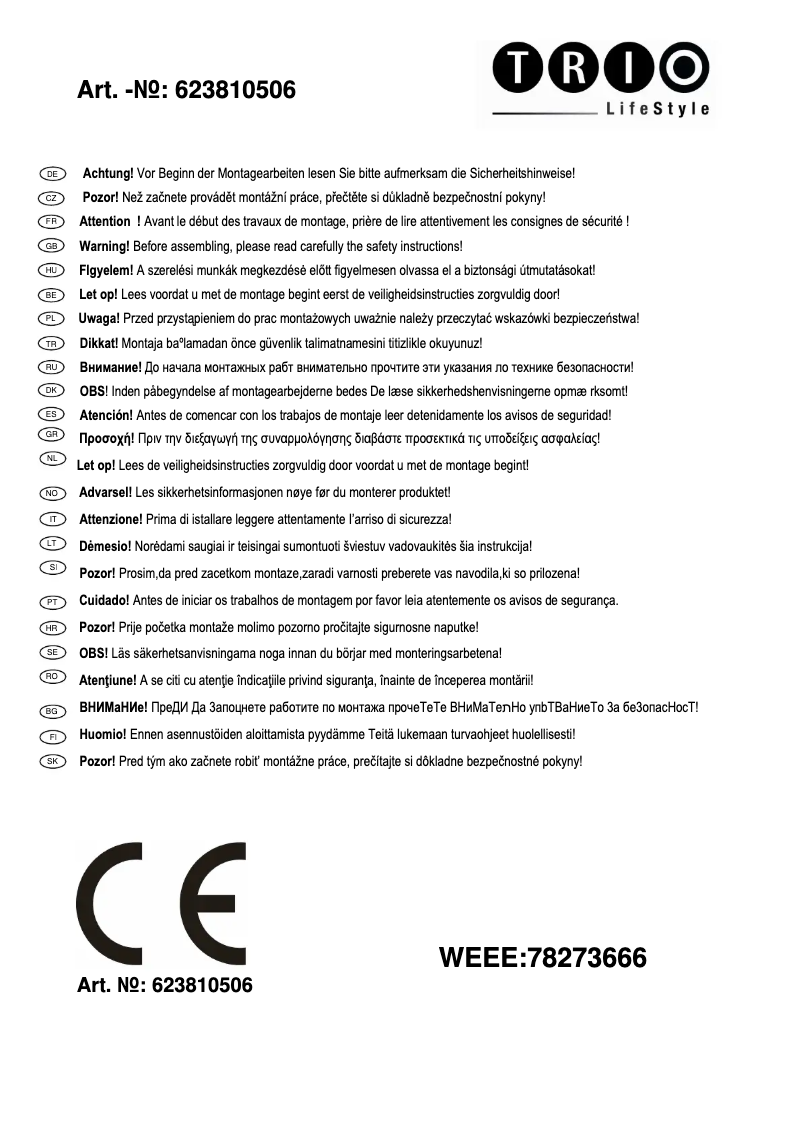 Image de la première page du manuel de l'appareil Seoul 623810506