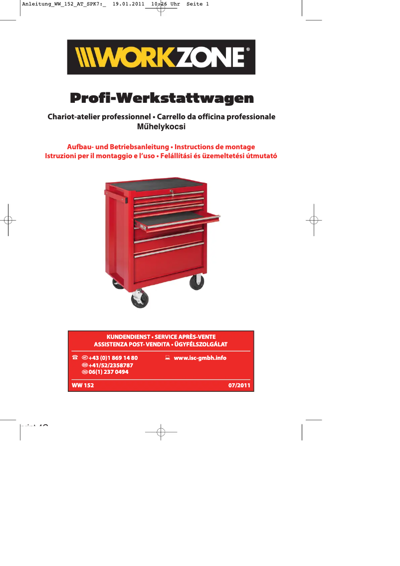 Página 1 del manual Manual de usuario Workzone WW 152