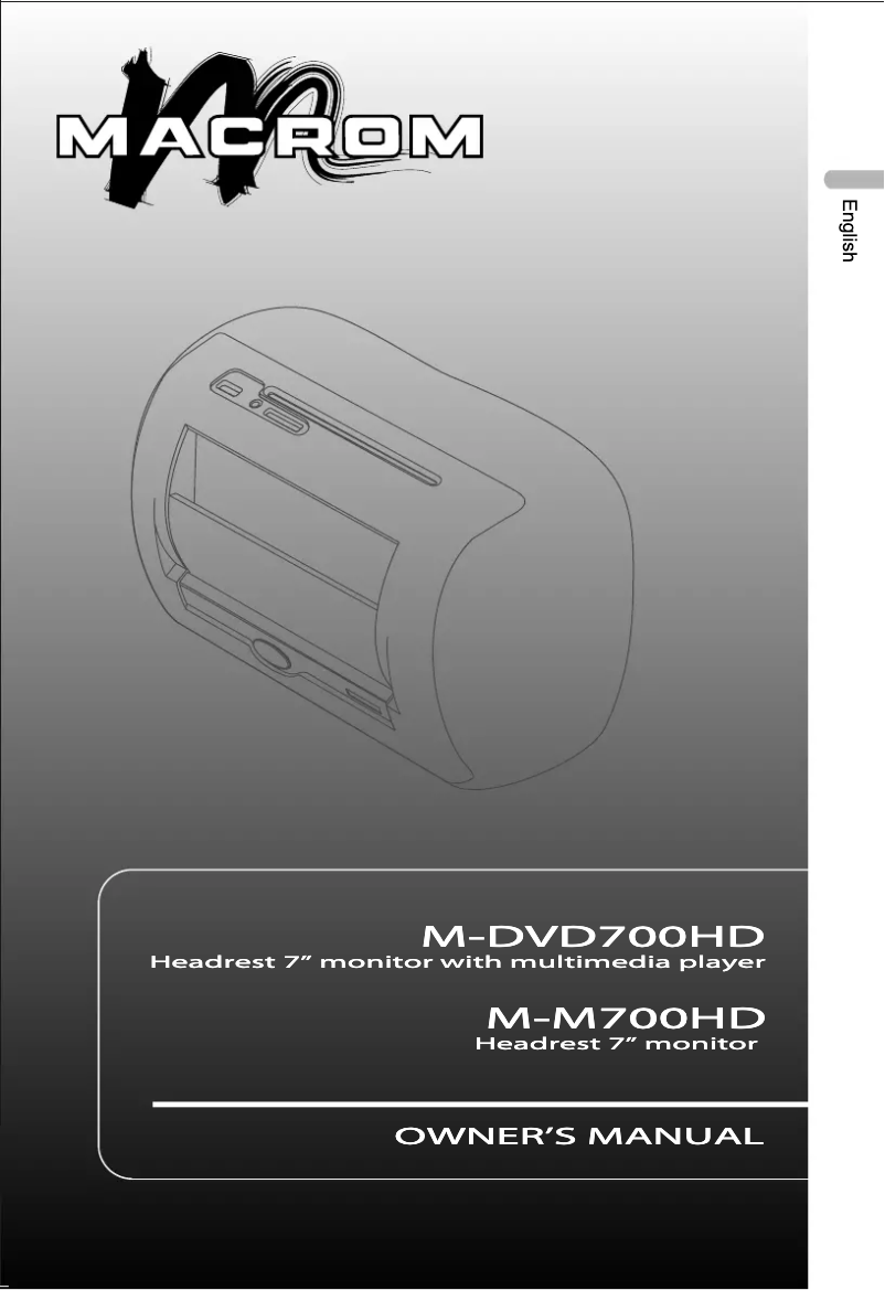 Page n°1 - Manuel utilisateur Macrom M-M700HD