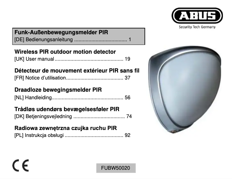 Página 1 del manual Manual de usuario Abus FUBW50021