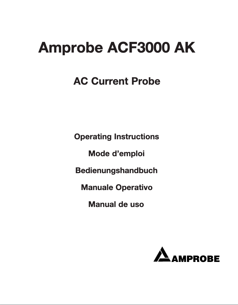 Image de la première page du manuel de l'appareil ACF-3000 AK