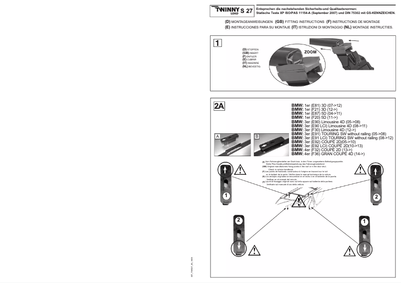 Page 1 de la notice Manuel utilisateur Twinny Load S 27