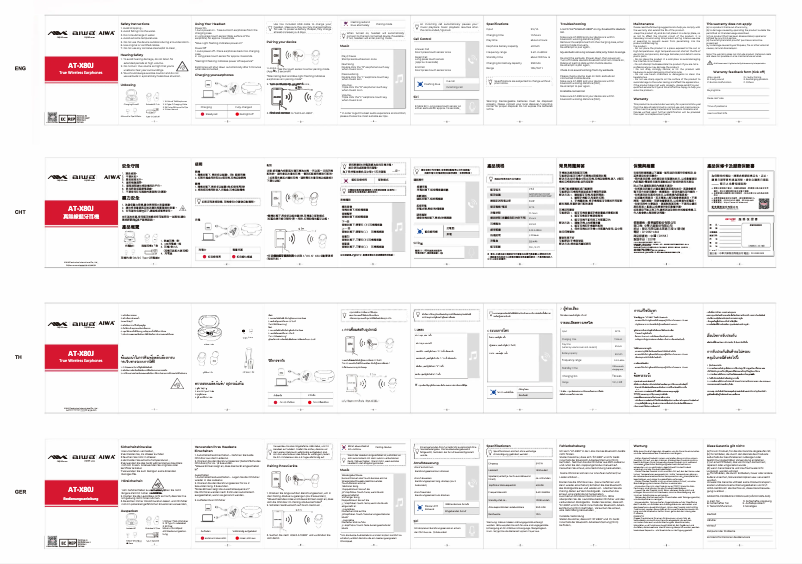Page n°1 - Manuel utilisateur Aiwa AT-X80J
