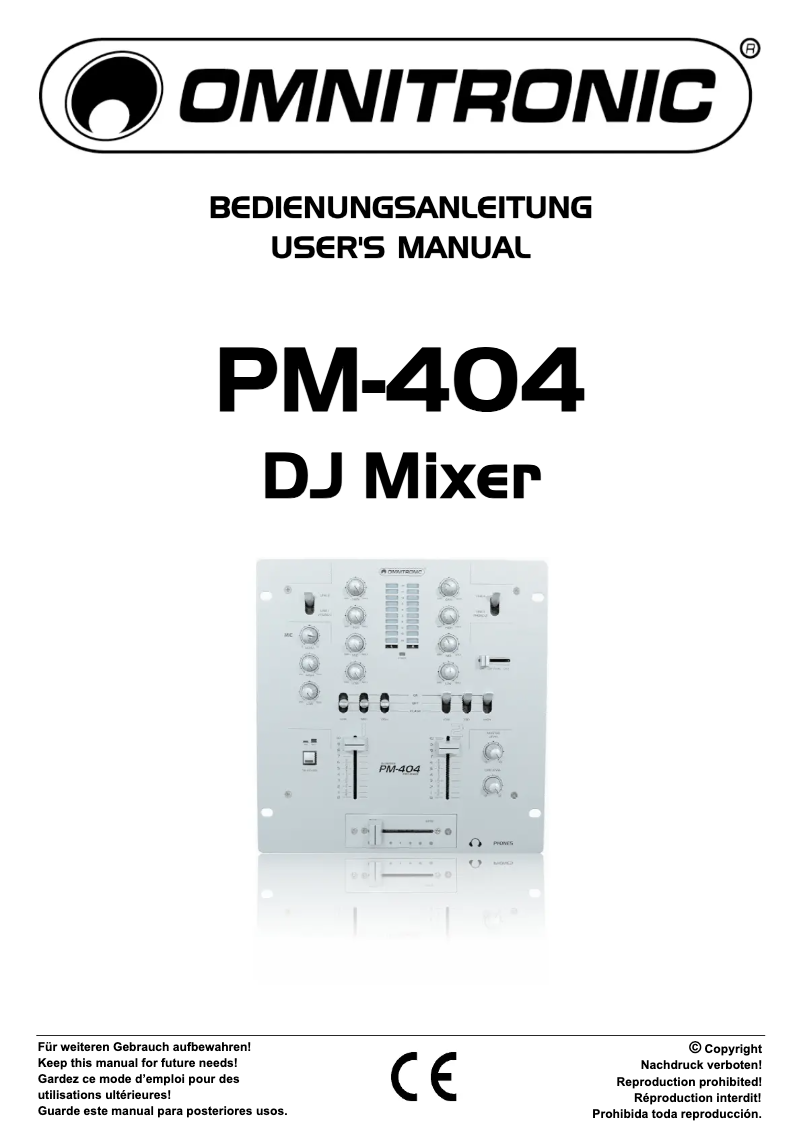 Página 1 del manual Manual de usuario Omnitronic PM-404