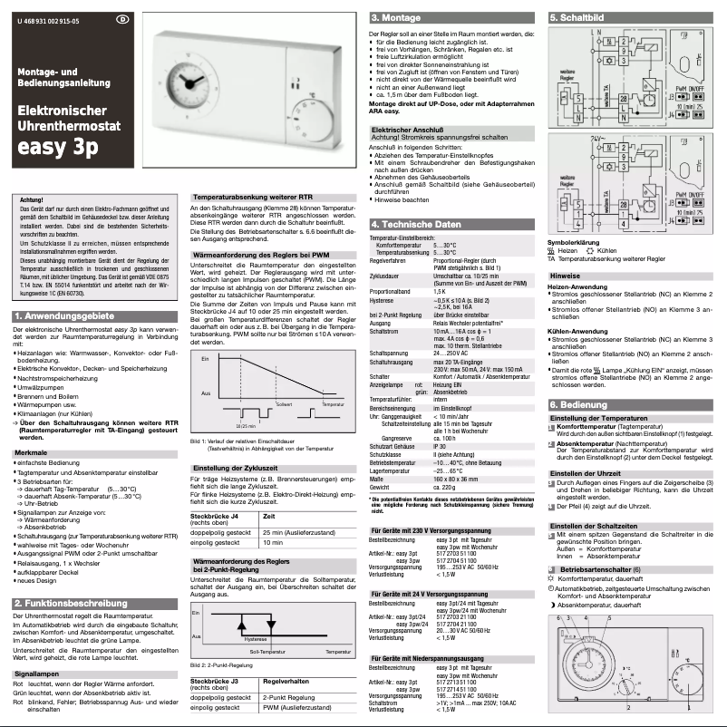 Page 1 de la notice Manuel utilisateur Heimeier Easy 3p