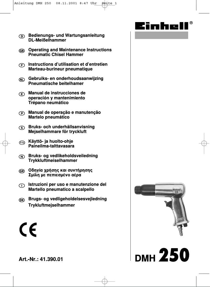 Page n°1 - Manuel utilisateur Einhell DMH 250