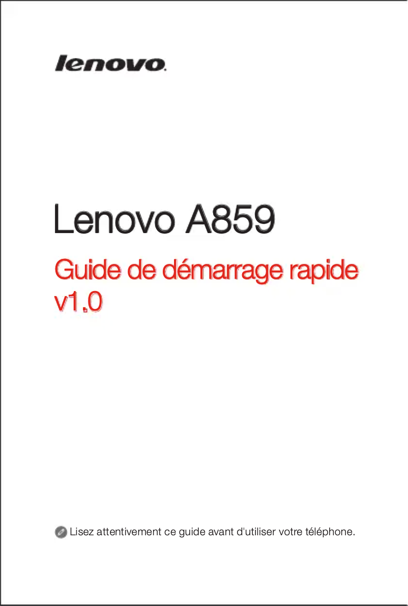 Page n°1 - Manuel utilisateur Lenovo A859