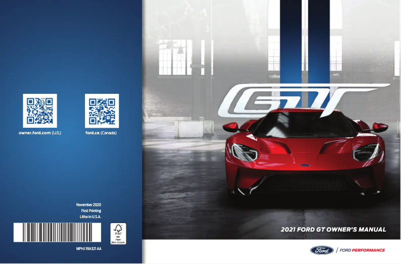 Página 1 del manual Manual de usuario Ford GT (2021)