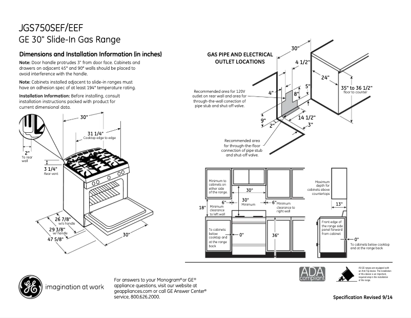 Image de la première page du manuel de l'appareil JGS750EEFES